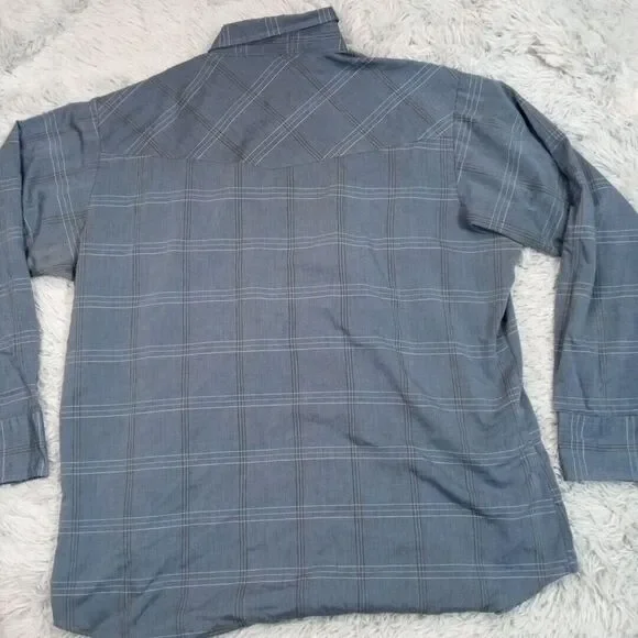 Vintage Ely Cattleman Mens Shirt Blue 2XLT‎  Pearl Snap Western Rancher Tall Man - Picture 2 of 16